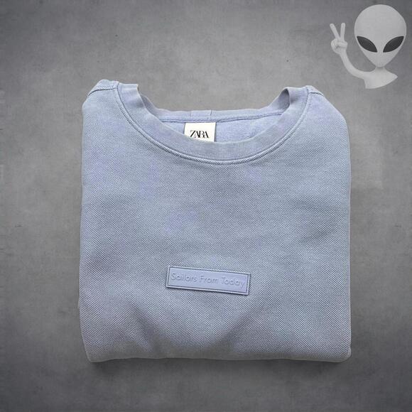 Zara Sweater Medium light Purple Cotton Crewneck Casual pullover - Picture 6 of 6